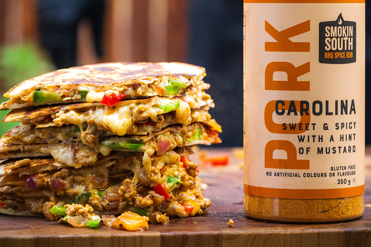 Hot & Cheesy Carolina Pork Quesadillas