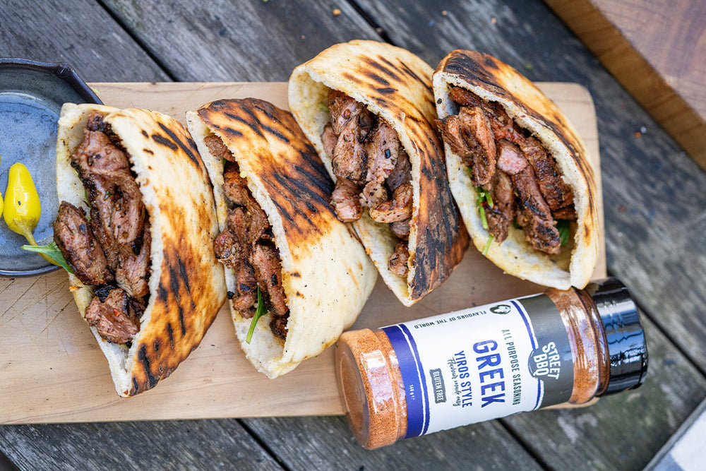 Street BBQ Greek Lamb Pita Pockets