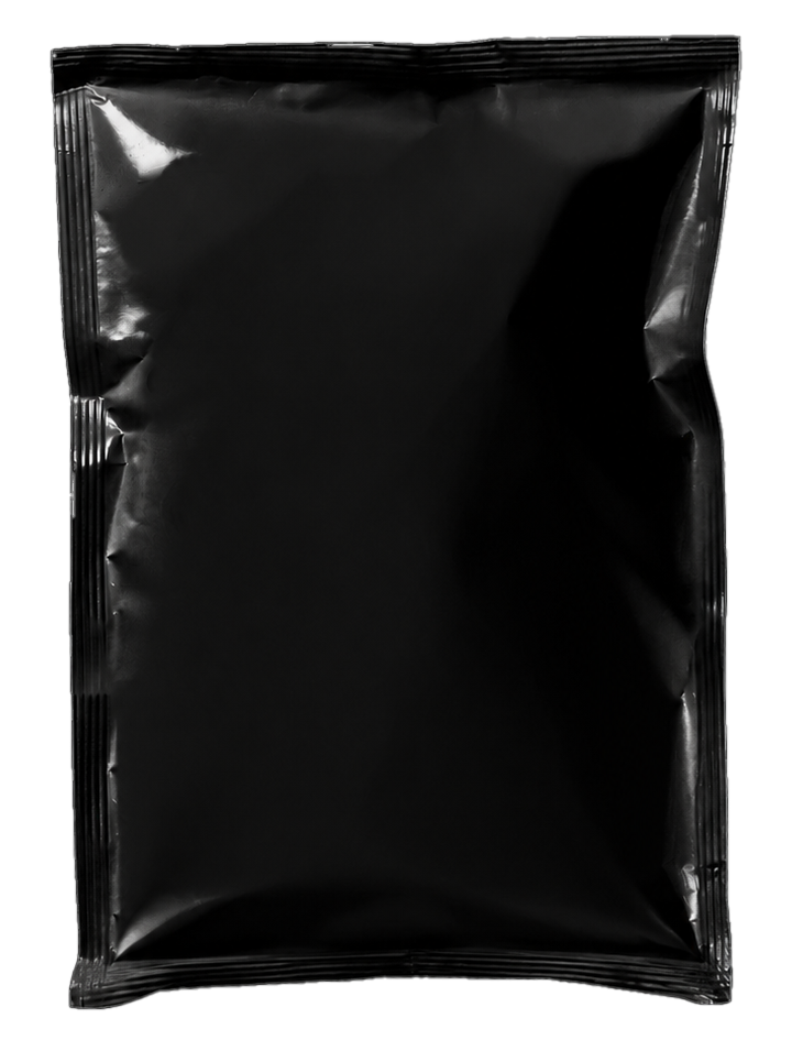 Blank black seasoning packet